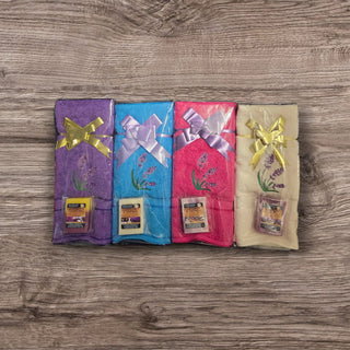 Embroided Hand towel with Soap Gift Set